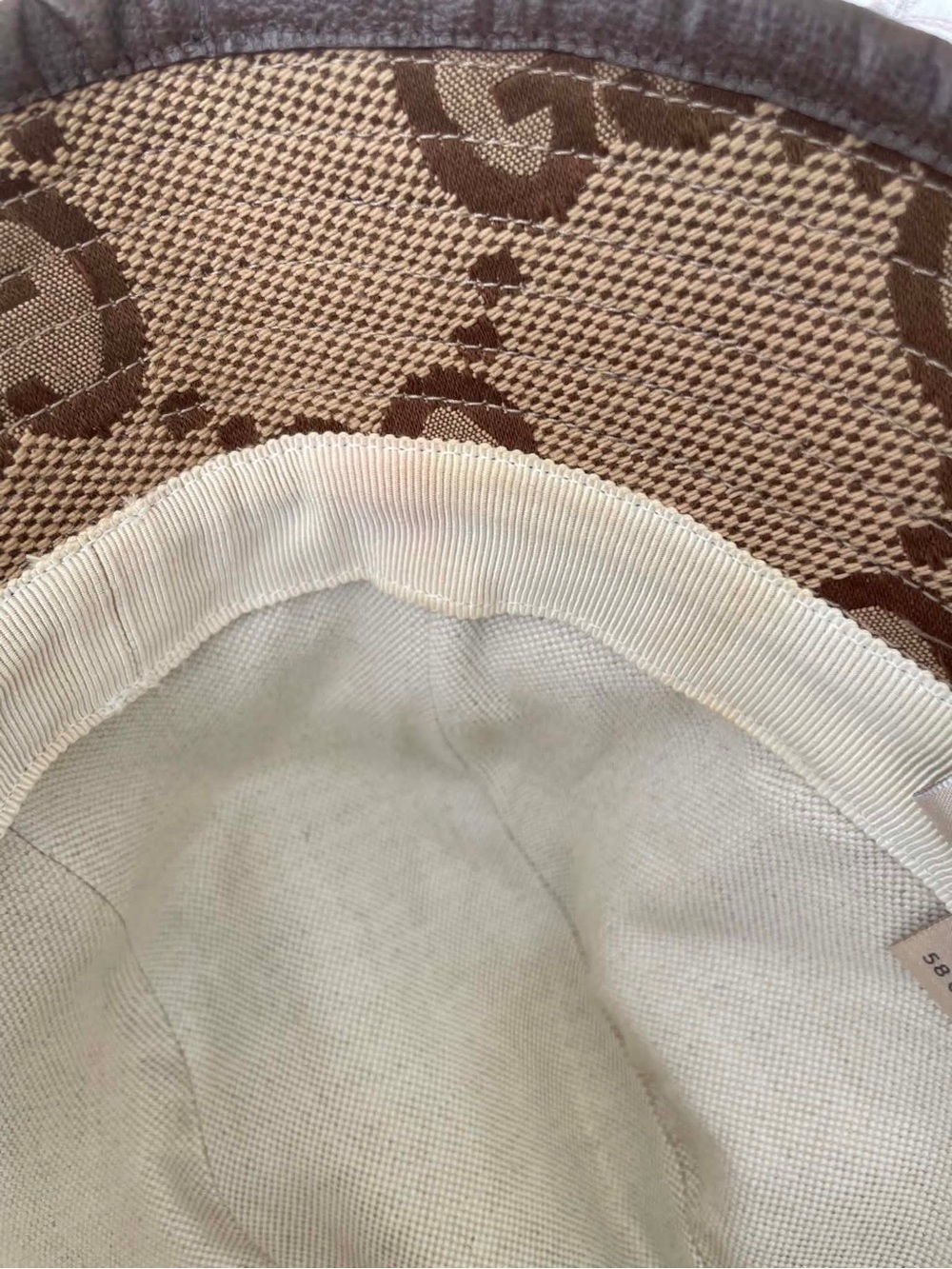 Gucci Beige and Brown GG Monogram Bucket Hat - Picture 8 of 9